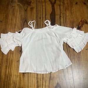 Girls white cold shoulder blouse